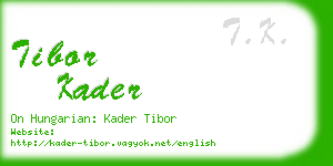 tibor kader business card